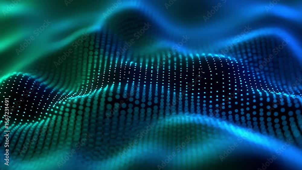 Digital wave surface, abstract glowing grid, futuristic background, blue green lights, technology texture, data visualization, modern design, cyber aesthetic, dynamic pattern Digital wave surface, abstract glowing grid, futuristic background, blue green lights, technology texture, data visualization, modern design, cyber aesthetic, dynamic pattern