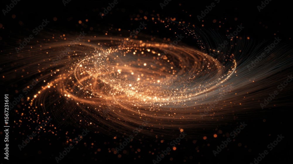 Fototapeta premium Golden spiral galaxy design
