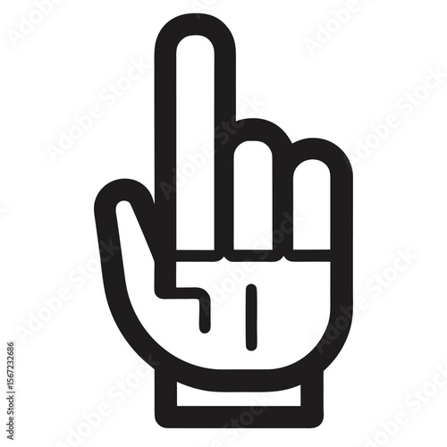 Hand Gesture Middle Finger Up Rude Offensive or Protest Vector Graphic