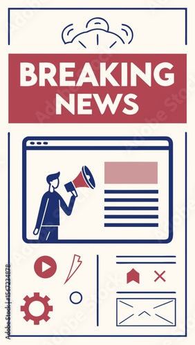 Breaking News Social Media Template with Banner and Professional Look