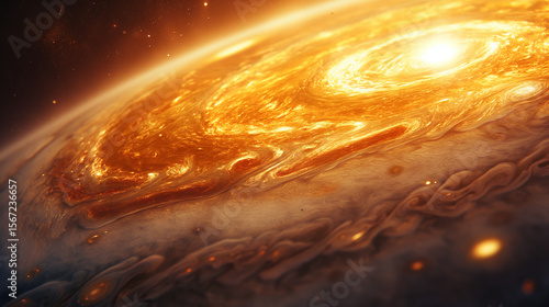 Wallpaper Mural Fiery Gas Planet Surface Swirling with Storms in Deep Space Environment for Sci-Fi Concept Art Torontodigital.ca