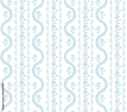 Boho Floral repeat pattern, Block print , Flower damask, floral vector file, ogee pattern, global print, seamless floral, stripe flower