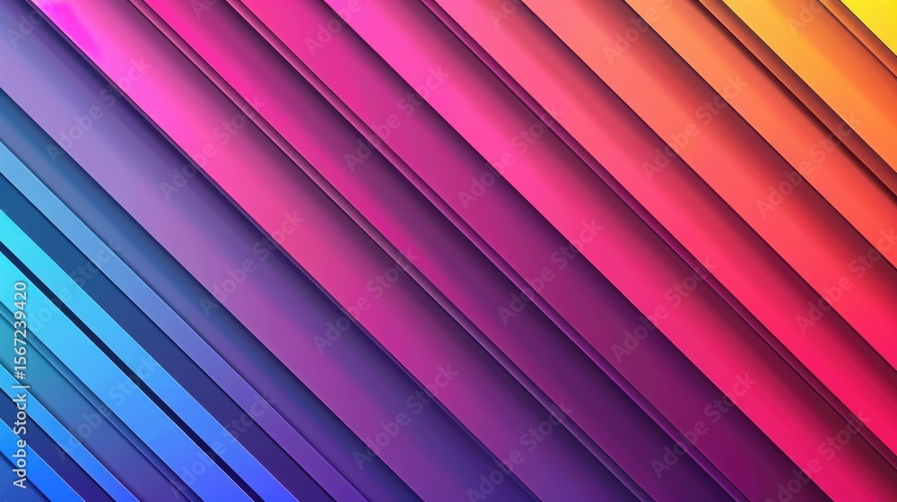 Fototapeta premium A vibrant gradient pattern featuring diagonal lines in shades of pink, purple, and blue.