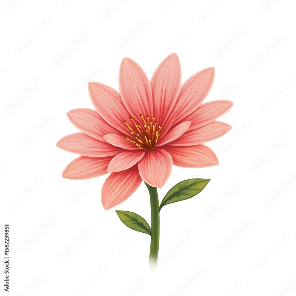 Obraz premium Delicate pink flower blossom isolated transparent background