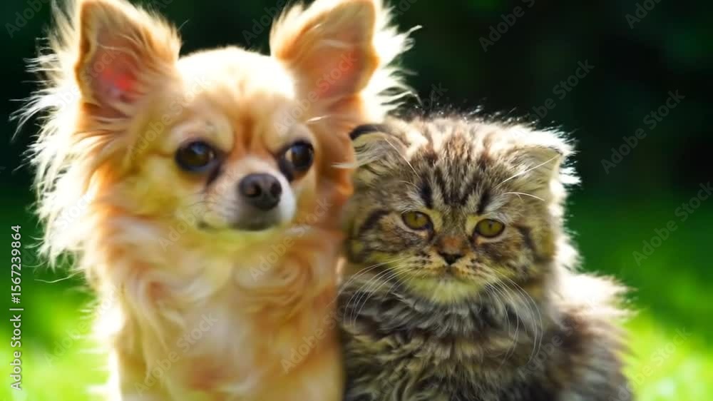 Cute dog and cat Cute dog and cat