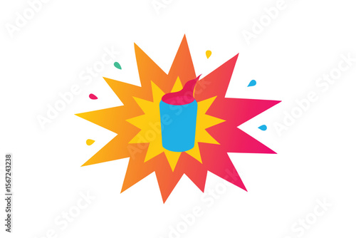 Colorful fizzy drink explosion pop art style vector art illustration