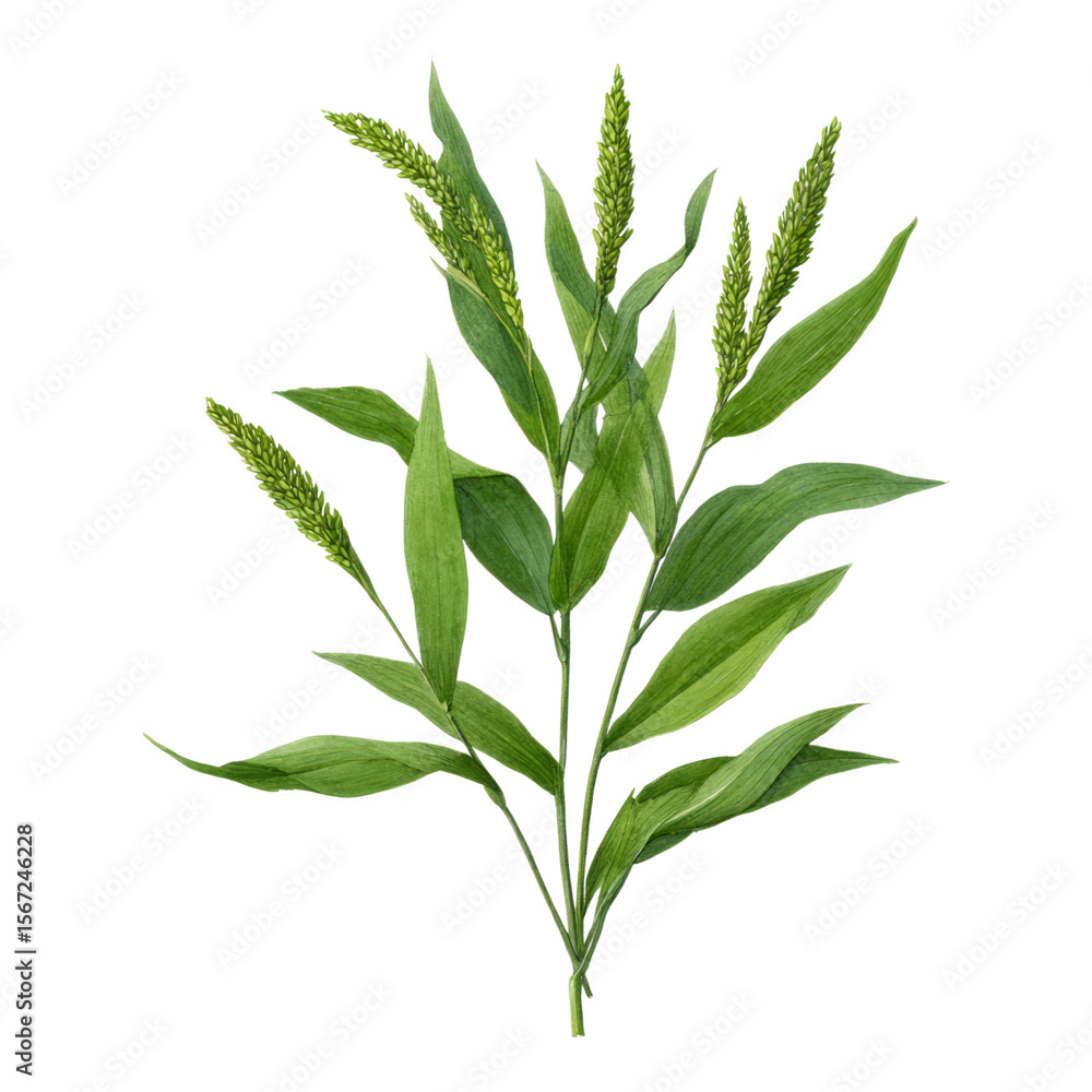 Fototapeta premium Fresh Green Plant Isolated on Transparent Background