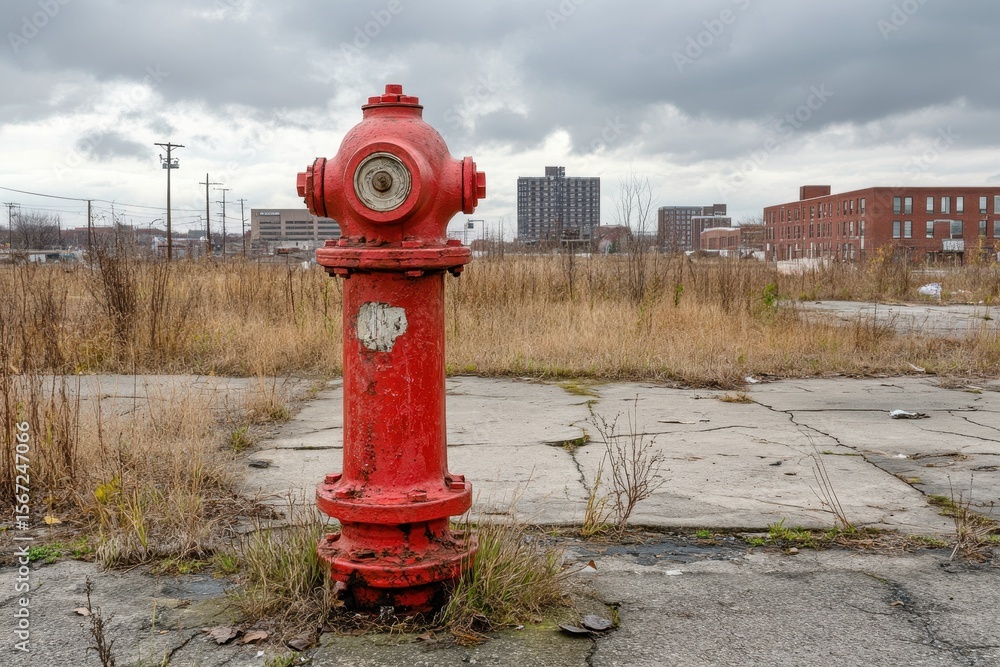 Urban Fire Hydrant in a Calm Cityscape Urban Fire Hydrant in a Calm Cityscape