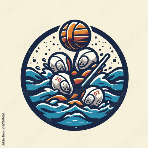 water polo player vector illustration white background