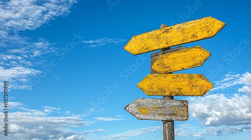 Confusing Choices - Road Sign with Multiple Conflicting Directions
