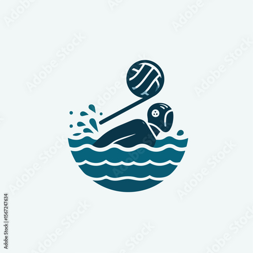 water polo player vector illustration white background