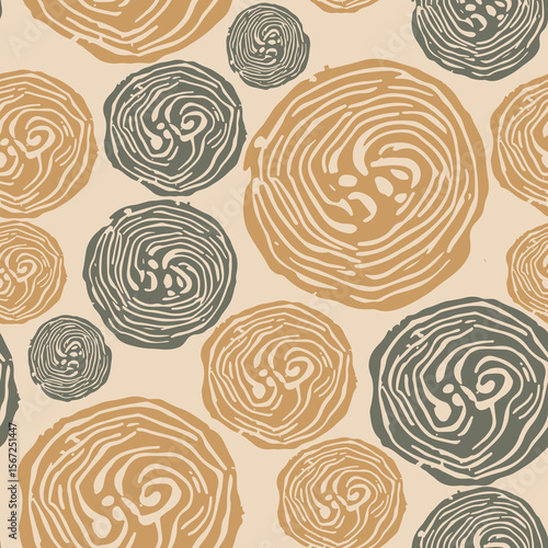 Abstract organic minimalism seamless pattern, suitable for fashion design, decoration, fabric, wallpaper and printing on greige background