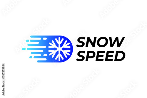 Fast Moving Snowflake logo Icon stock illustration