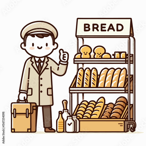 bread seller vector illustration