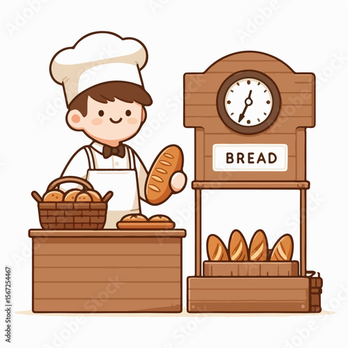 bread seller vector illustration