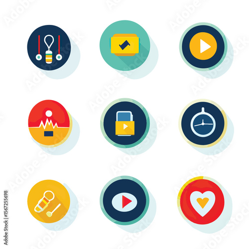 Free Download 2D Flat icon Fitness Tracking & Health Apps Icons isolated in White Background - GFXLoad