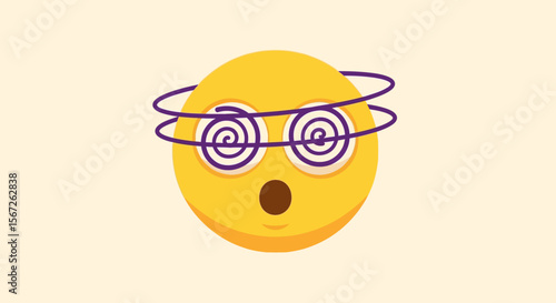Dizzy emoticon with swirling eyes, expressing disorientation and surprise.