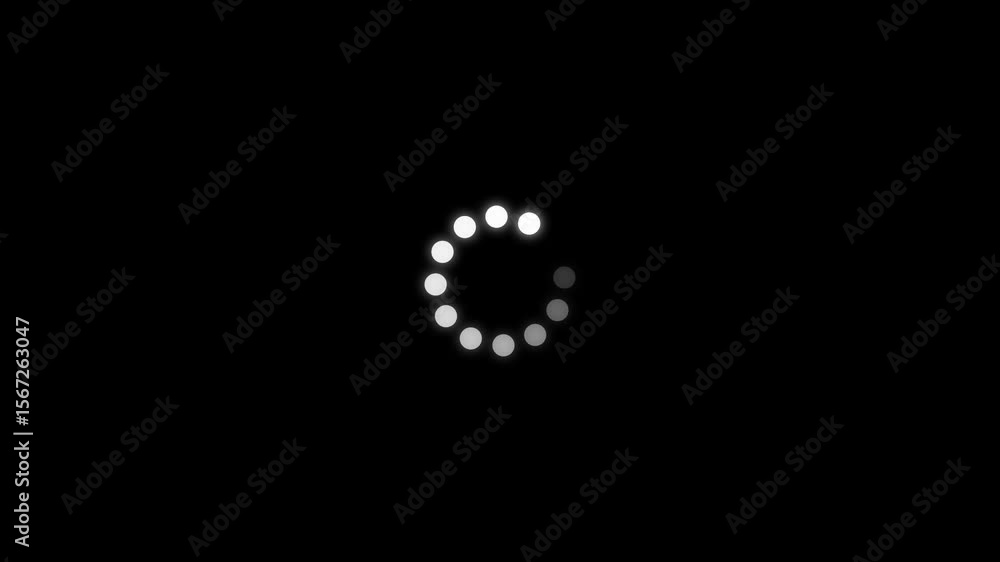 glowing dots spinning animation Loading wheel animation - Animated spinning load icon with alpha layer transparent background. downloading process icon. Loading loading wheel animation - Animated.