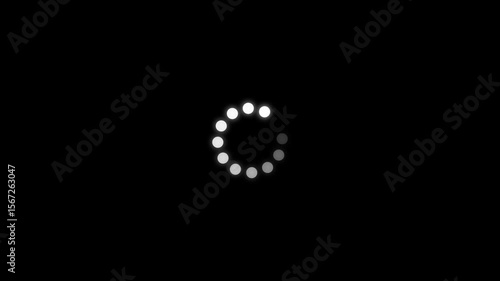 glowing dots spinning animation Loading wheel animation - Animated spinning load icon with alpha layer transparent background. downloading process icon. Loading loading wheel animation - Animated.
