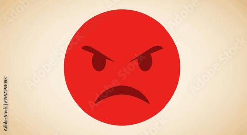 A red, angry face emoji with furrowed brows and a frown, set against a light background.