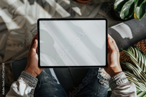 Flawless Visual of Hands Holding Tablet Mockup