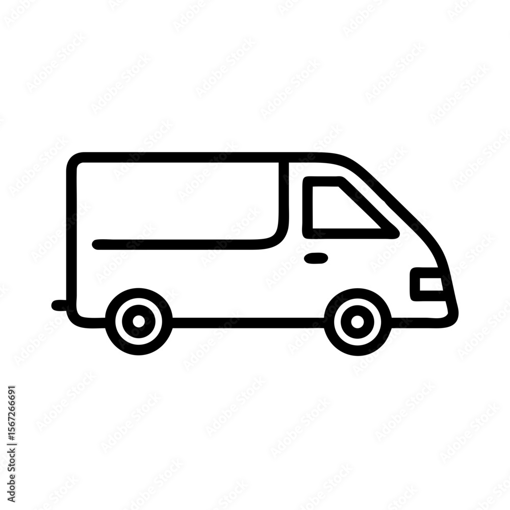 Delivery Van Line Art Icon Delivery Van Line Art Icon