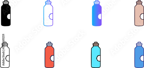set of water bottles