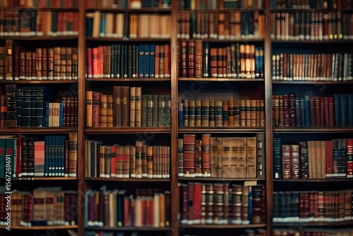 Ultra Quality Image of Abstract Blurred and Defocused Bookshelf in Library