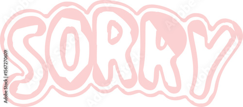 sorry hand drawn text paint brush effect