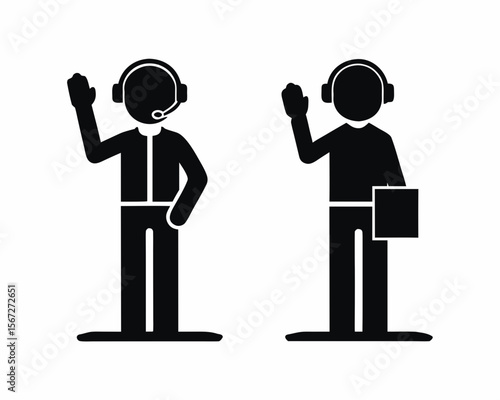 Ramp Agent icon silhouette vector illustration