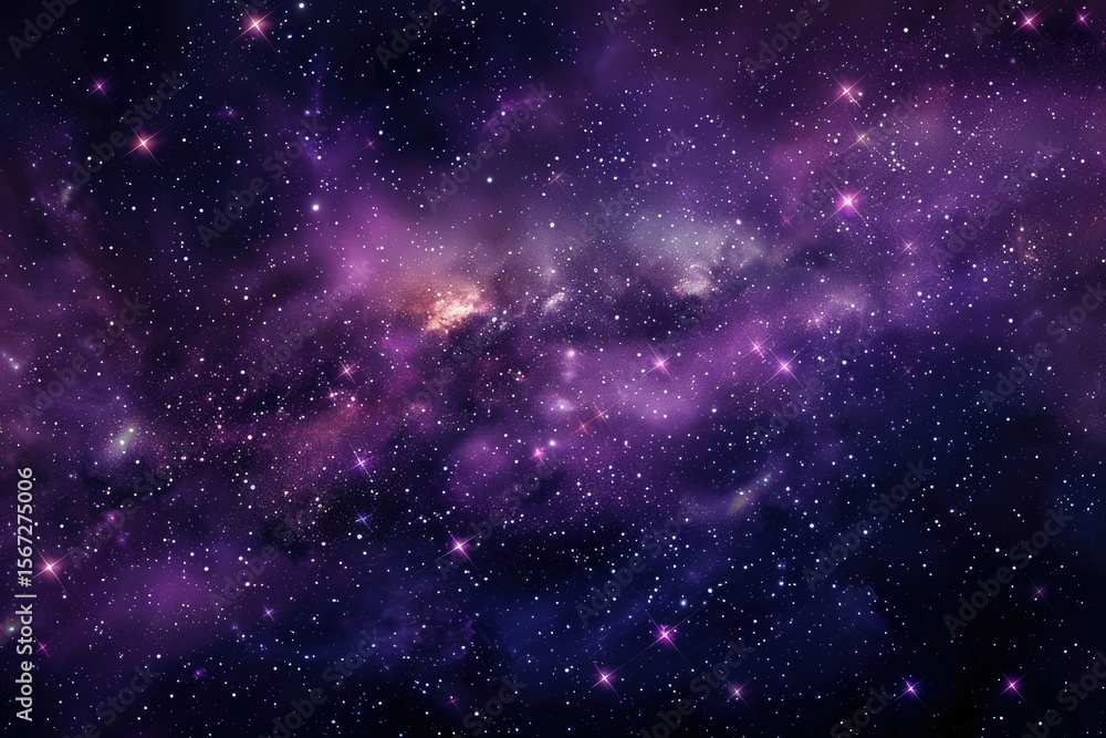 Pixel Perfect Picture of Dark Sky with a Purple Galaxy and Many Stars Pixel Perfect Picture of Dark Sky with a Purple Galaxy and Many Stars
