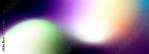 Abstract swirling gradient of purple green and yellow with subtle noise texture