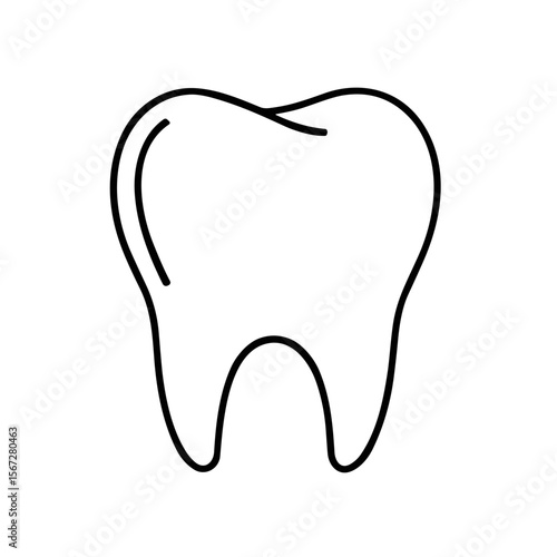 Simple black and white illustration of a healthy molar tooth.