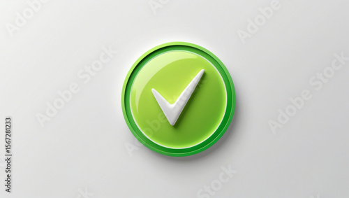 Wallpaper Mural Green check mark button icon symbol sign correct success approved validation right choice ok done Torontodigital.ca