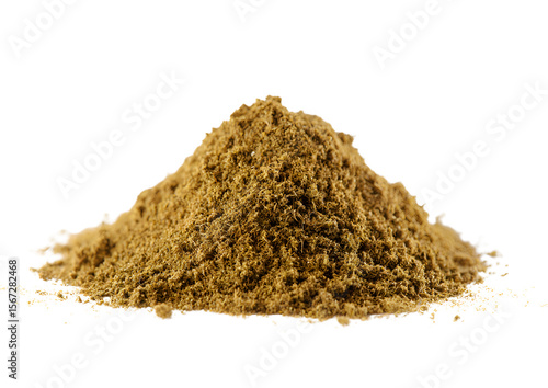 Ground coriander powder on a transparent background. PNG format for culinary and spice enthusiasts.