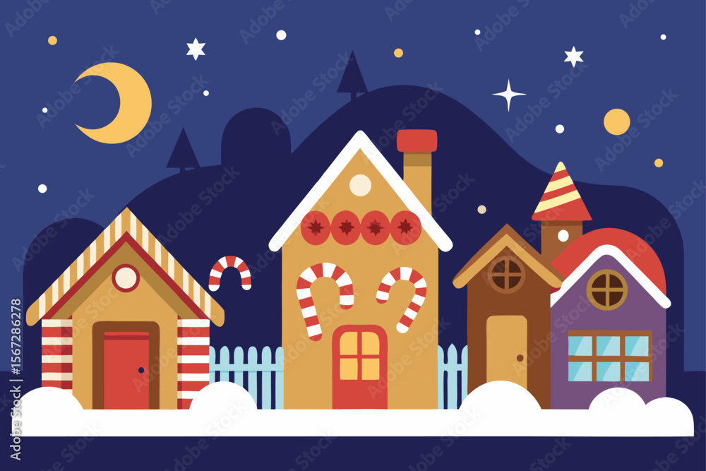 winter landscape with houses winter landscape with houses