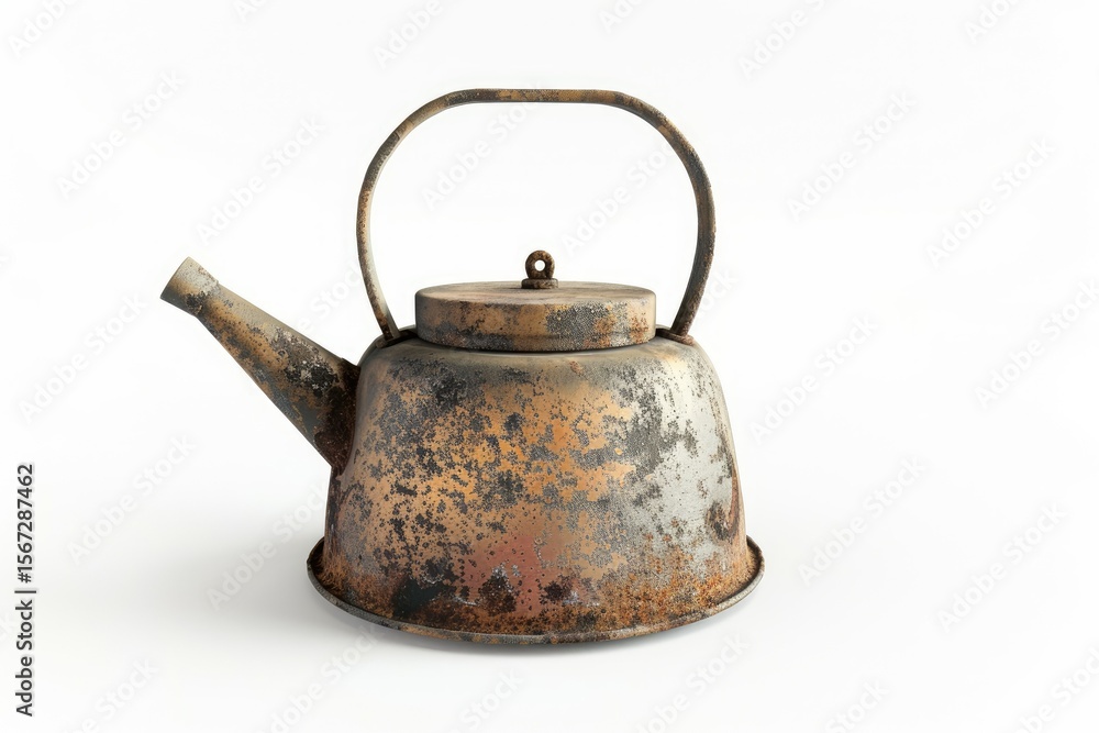 high resolution of old kettle on a white background high resolution of old kettle on a white background