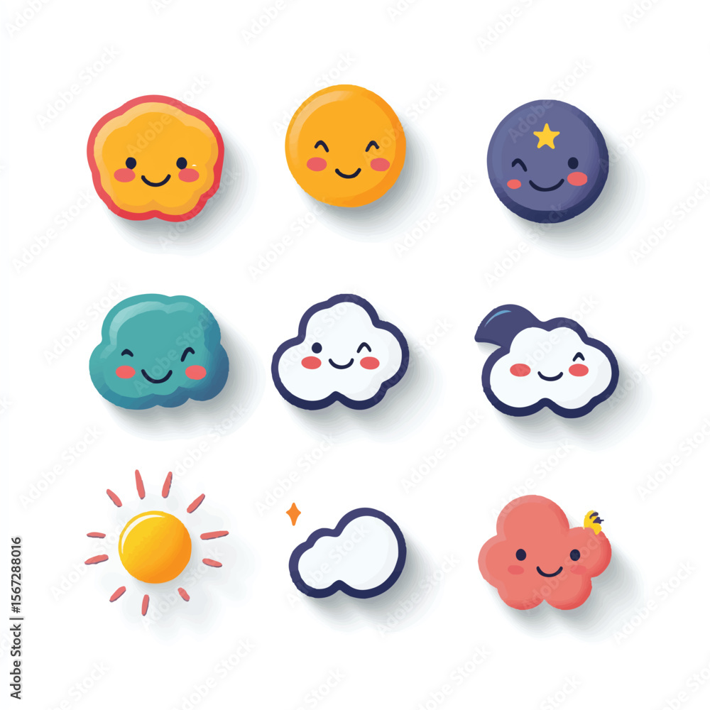 Fototapeta premium weather icons with cute design