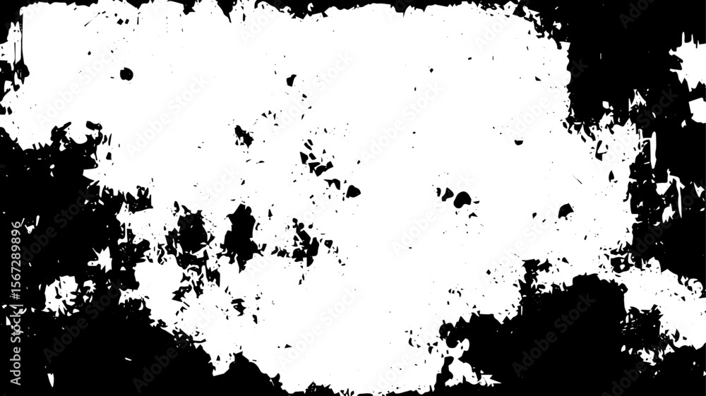 Obraz premium Grunge Texture with Splattered Ink Border and Rough White Center for Photo Masking