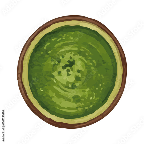 Vector watercolor Matcha / 水彩テイストの抹茶イラスト
