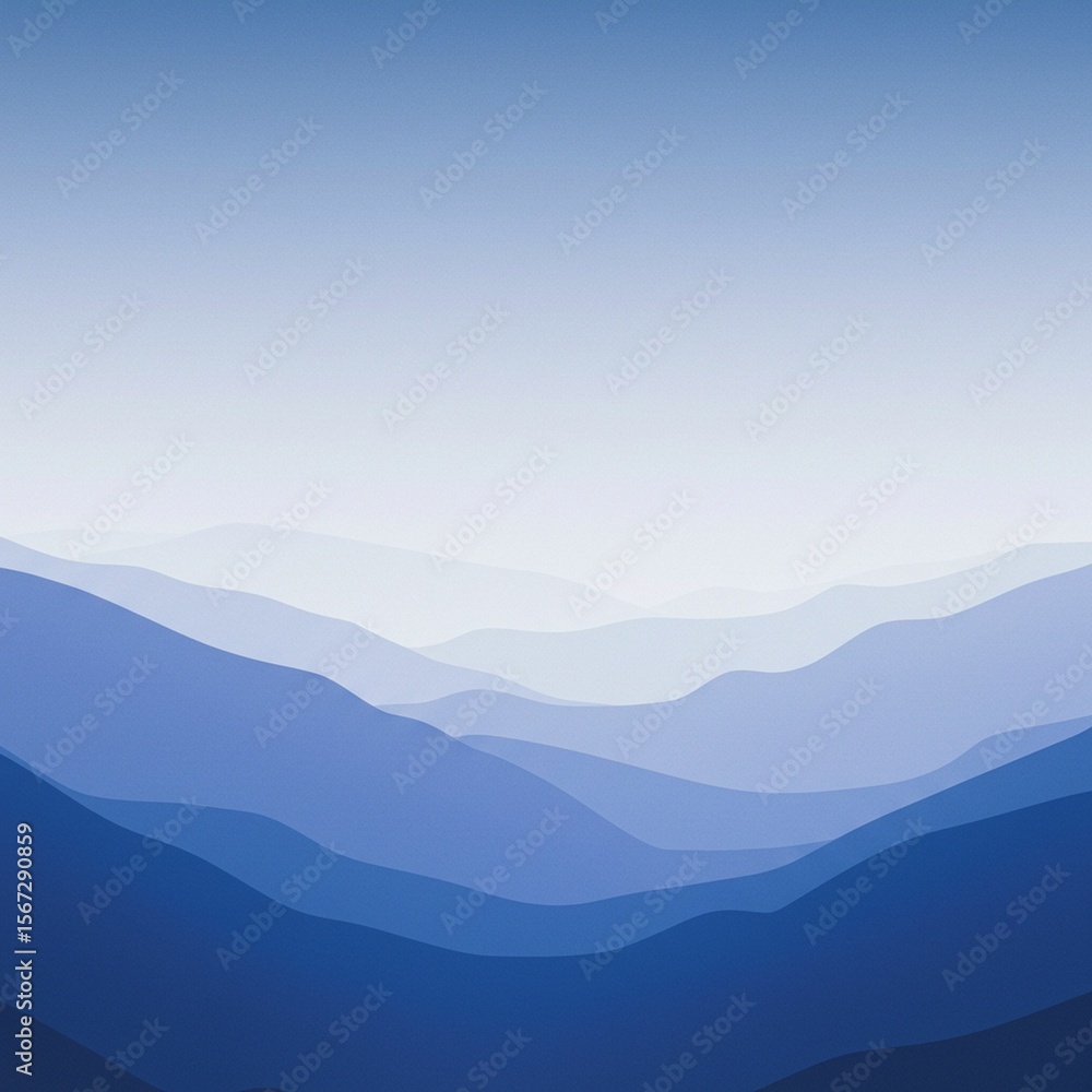 Fototapeta premium Peaceful mountain range landscape illustration