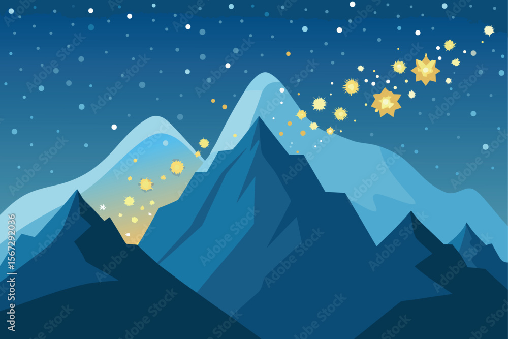 Obraz premium winter landscape with mountains