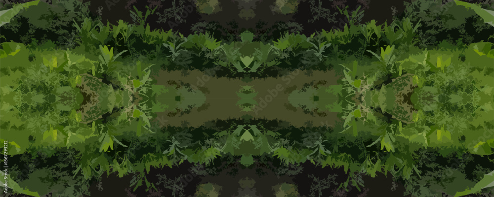 Fototapeta premium Dark Green Tropical Foliage Pattern