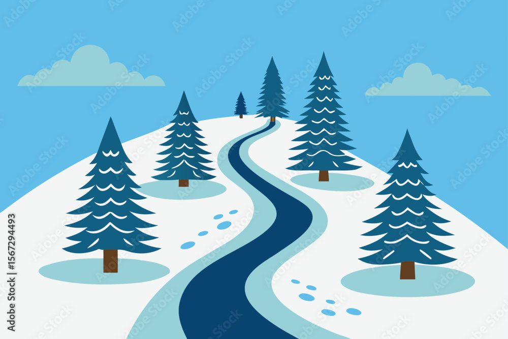 Fototapeta premium winter forest landscape