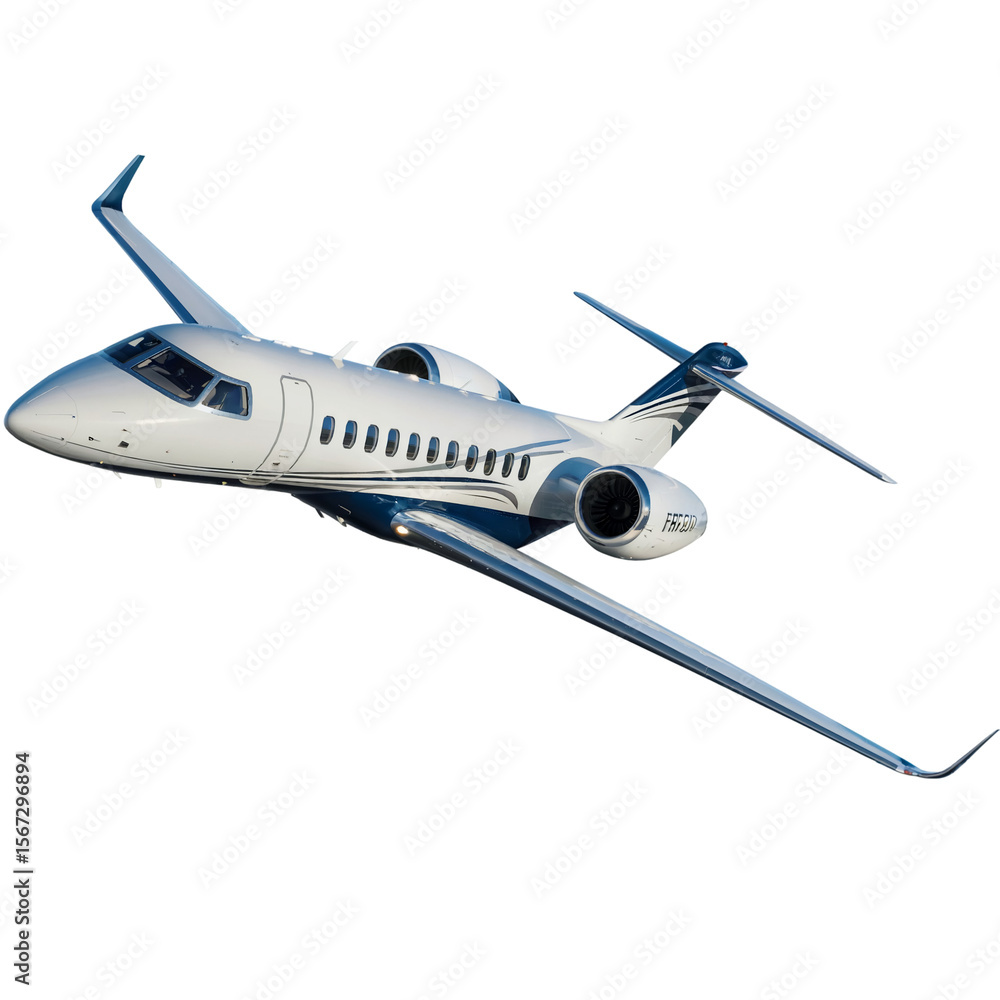Fototapeta premium Private jet airplane aircraft travel luxury aviation transport design isolated on transparent background