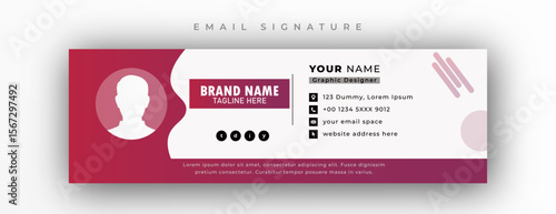 Modern and minimalist email signature or email footer template 