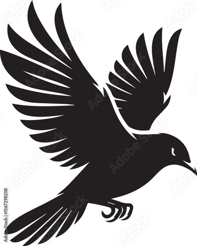Vector bird myna silhouette illustration