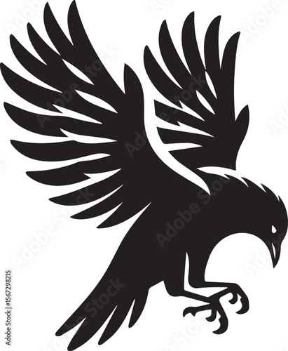 Vector bird myna silhouette illustration