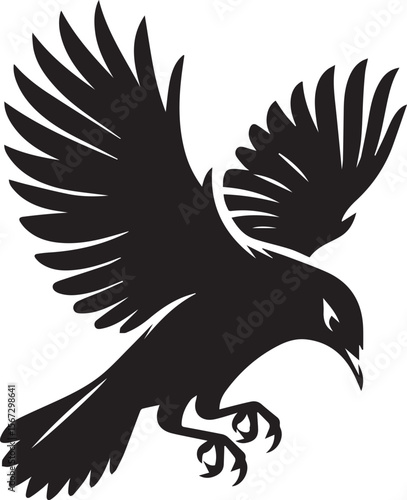 Vector bird myna silhouette illustration