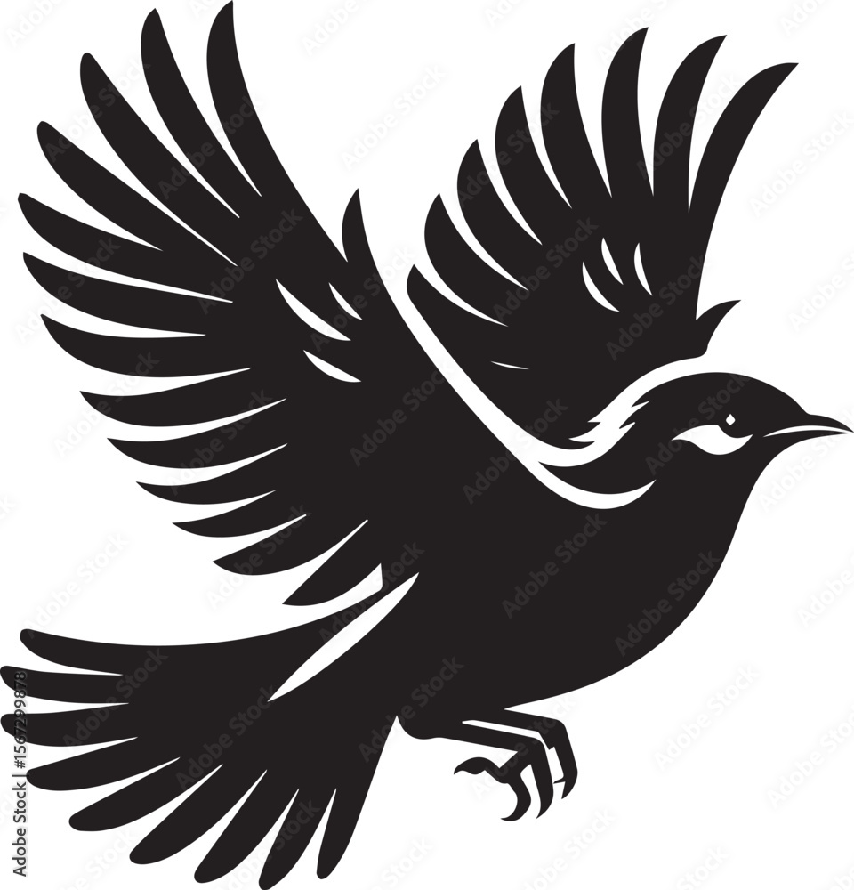 Obraz premium Vector bird myna silhouette illustration